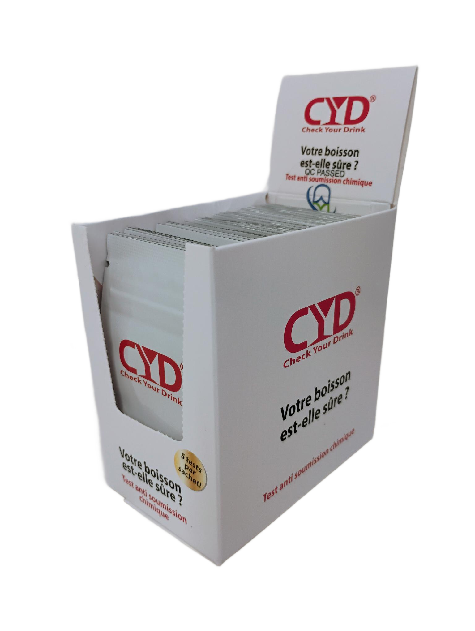 Test anti- soumission chimique - Présentoir de 25 sachet de 5